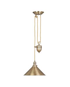 Provence 1 Light Rise and Fall Pendant - Aged Brass