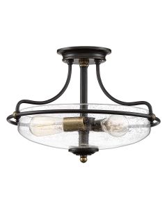 Griffin 3 Light Semi-Flush - C - Palladian Bronze with Weathered Brass Accents