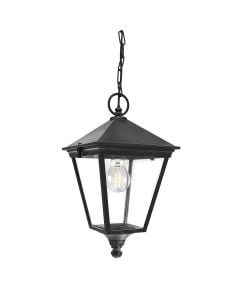 Turin 1 Light Chain Lantern - Black