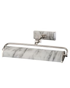 Winchfield 2lt Medium Picture Light - Polished Nickel & White Marble Effect