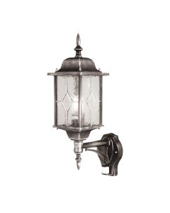 Wexford 1 Light Up Wall Lantern with PIR - Black/Silver