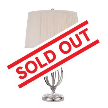 Aegean 1 Light Table Lamp - Polished Nickel with Ivory Shade
