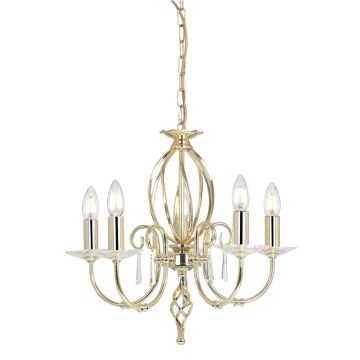 Aegean 5 Light Chandelier - Polished Brass