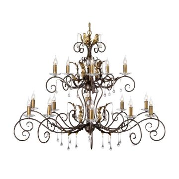 Amarilli 15 Light Chandelier - Bronze with Gold Patina