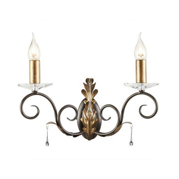 Amarilli 2 Light Wall Light - Bronze with Gold Patina