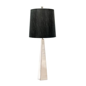 Ascent 1 Light Table Lamp with Black Shade - Polished Nickel