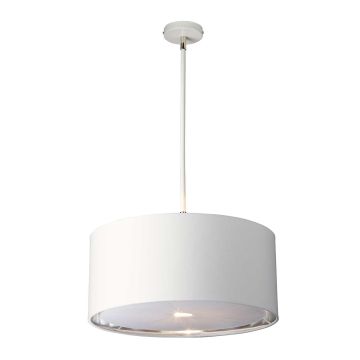 Balance 1 Light Pendant - White / Polished Nickel with White Shade