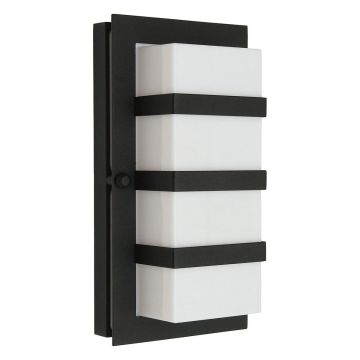 Boden 1 Light Wall Light - Black With Opal Polycarbonate