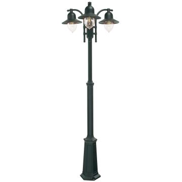 Como 3 Light Triple Head Post - Black