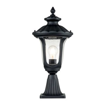 Chicago 1 Light Small Pedestal Lantern - Textured Black