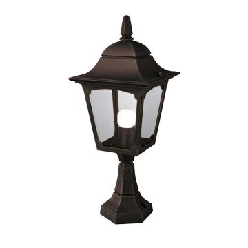 Chapel 1 Light Pedestal Lantern - Black