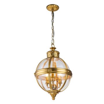 Adams 3 Light Pendant Chandelier - Burnished Brass