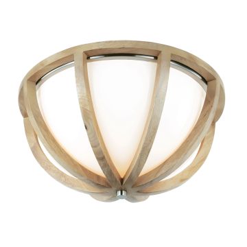 Allier 2 Light Flush - Light Wood / Brushed Steel