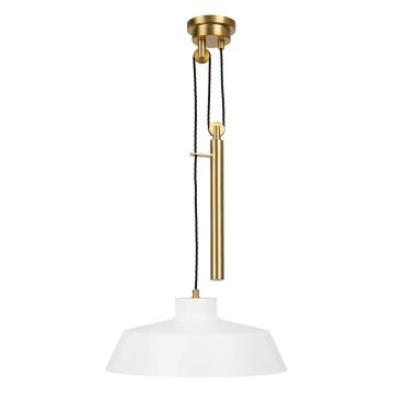 Candor 1 Light Pendant - Matte White and Brass