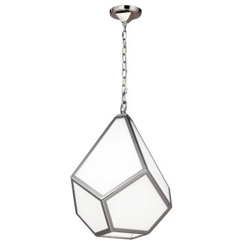 Diamond 1 Light Medium Pendant - Polished Nickel