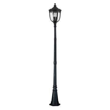 English Bridle 3 Light Large Lamp Post - Black