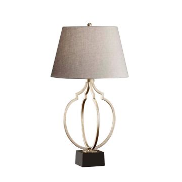 Grandeur 1 Light Table Lamp - Ebonized Silver Leaf / Black