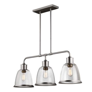Hobson 3 Light Island Light - Satin Nickel