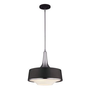Holloway 4 Light Pendant - Black - Brushed Steel / Black