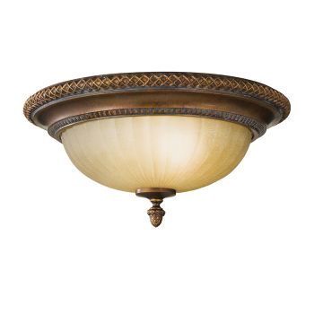 Kelham Hall 2 Light Flush - Firenze Gold / British Bronze