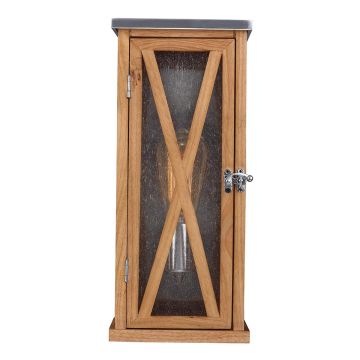 Lumiere 1 Light Rectangle Wall Light - Natural Oak