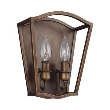 Yarmouth 2 Light Wall Light - Painted Aged Brass