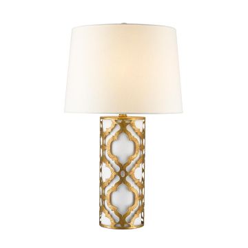 Arabella 1 Light Table Lamp - Distressed Gold, Ivory Shade