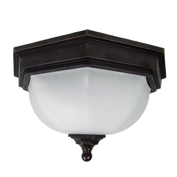Fairford 1 Light Flush Lantern - Old Bronze