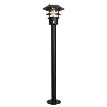 Helsingor 1 Light Bollard Lantern with PIR - Black
