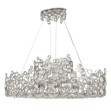 Anya Linear Chandelier - Silver Leaf