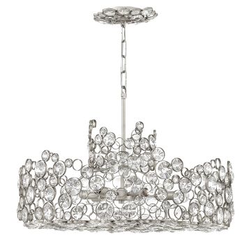 Anya 6 Light Chandelier - Silver Leaf