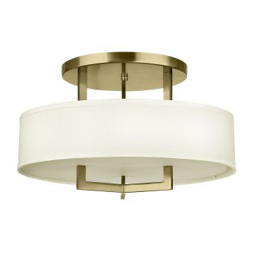 Hampton 3 lt Semi-Flush - Brushed Brass