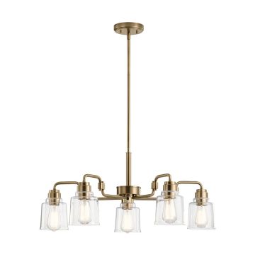 Aivian 5 Light Chandelier - Weathered Brass