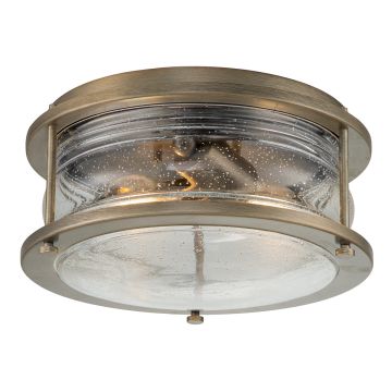 Ashland Bay 2 Light Outdoor Ceiling Flush - Burnished Bronze