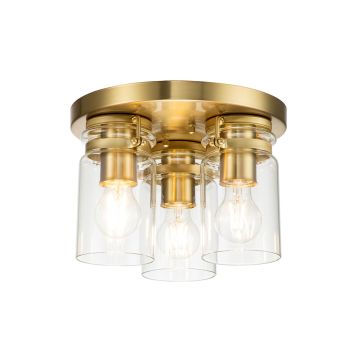 Brinley 3 Light Flush - Brushed Brass
