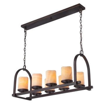 Aldora 8 Light Island Light - Palladian Bronze