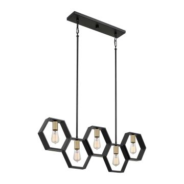 Bismarck 5 Light Linear Pendant - Earth Black