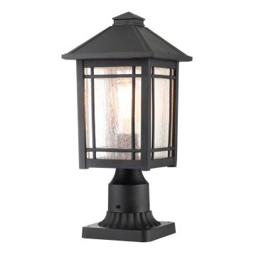 Cedar Point 1 Light Pedestal - Black