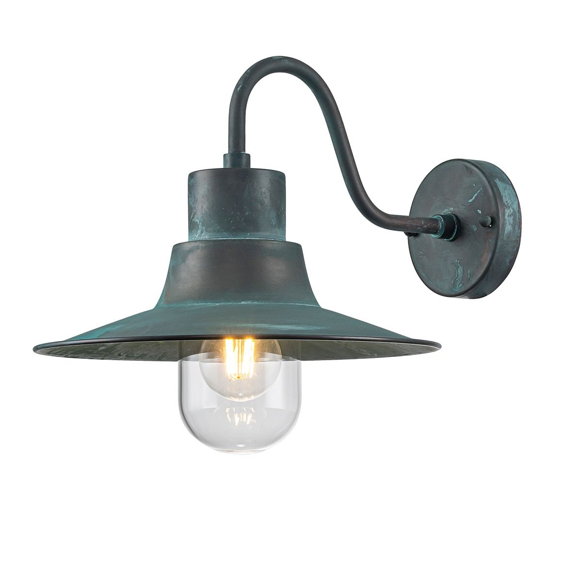 Sheldon 1 Light Wall Lantern - Verdigris | Elstead Lighting